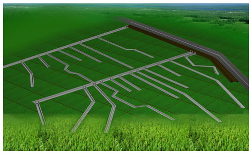 遼寧遼陽渾沙灌區(qū)末級渠道節(jié)水改造工程效果圖