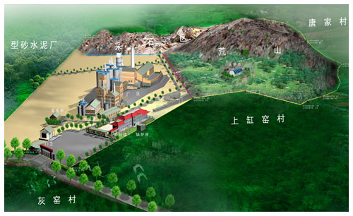 遼華水泥廠廠區(qū)規(guī)劃效果鳥瞰圖